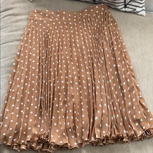 Brown and white polka dot skirt